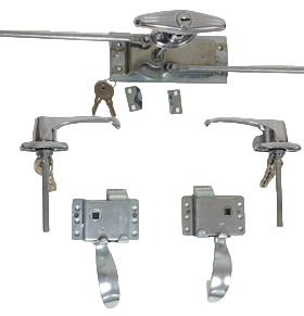 2 Position Galley Latch Kit & Front Door Handles (locks inside & out) Kit