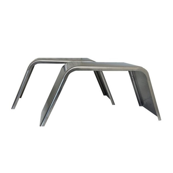 Aluminum Flat Top Mill Finish Smooth Trailer Fenders (Set of 2)