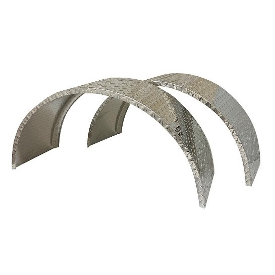Aluminum Round Diamond Tread Plate Trailer Fenders (Set of 2)