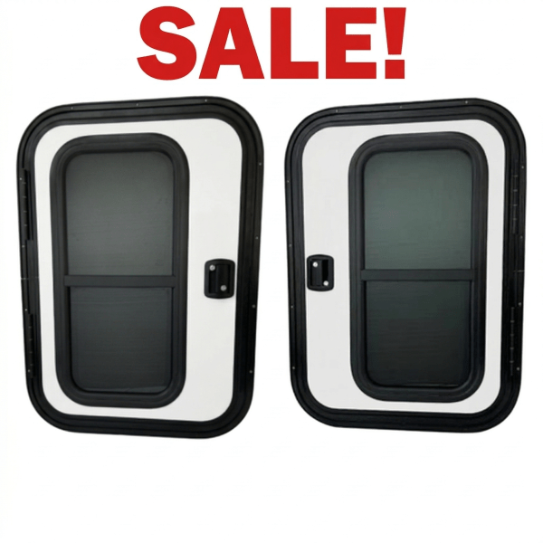 26" Wide x 36" Tall Driver and Passenger Side Teardrop Door White Exterior