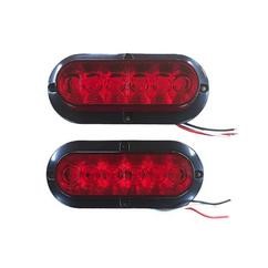 Red Oval Surface Mount 6″ Tail Lights (No Bezel)