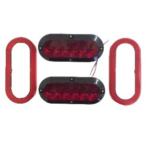 Red Oval Surface Mount 6″ Tail Lights